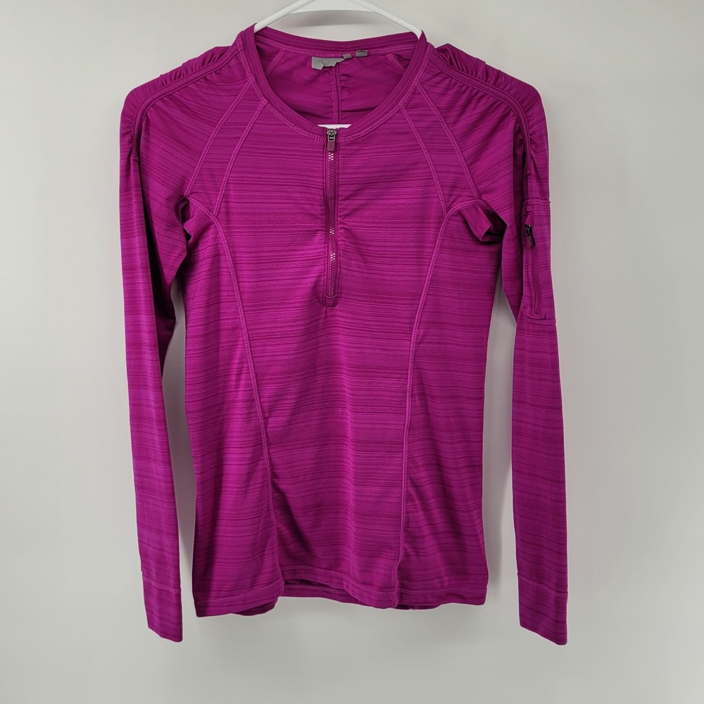 Athleta Half Zip Pullover Womens XS Purple Long Sleeve Running Top 581610